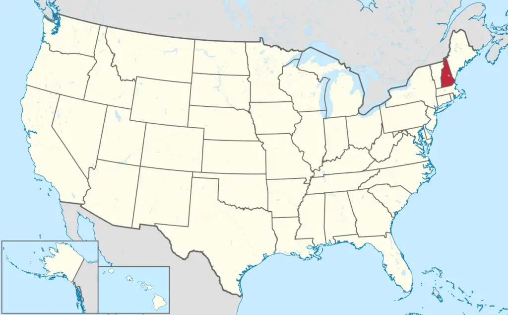 Localização de New Hampshire